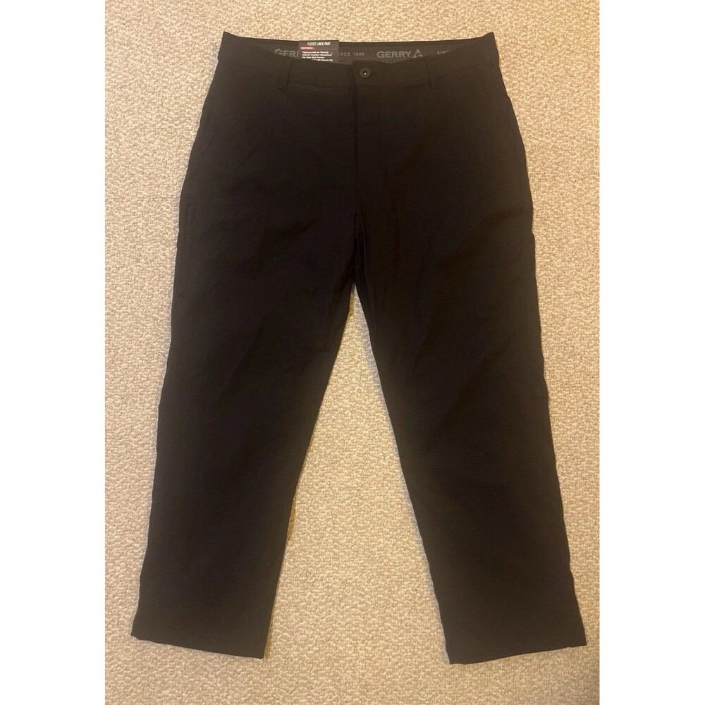 Gerry Mens Fleece Lined Stretch Pants Black 36x29 NWT